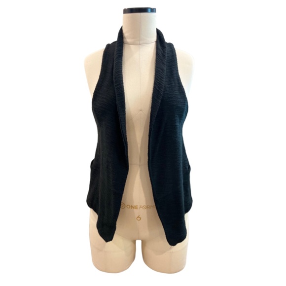 90s Eight Sixty Black Cotton Vest Sz S - Picture 2 of 3